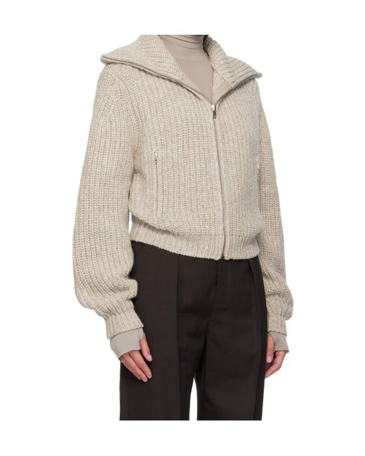 Lemaire Natural Long Sleeved Zipped Cardigan