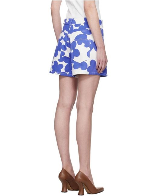 Marni Blue Floral-Printed Shorts