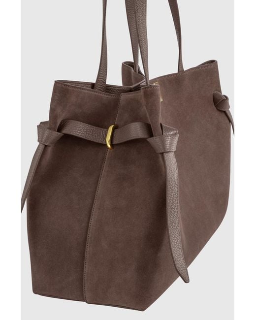 Yuzefi Brown Gyoza Suede Tote Bag