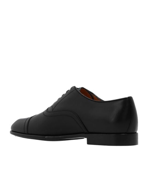 Ferragamo Black Ferragamo Toe Cap Oxford Shoes for men