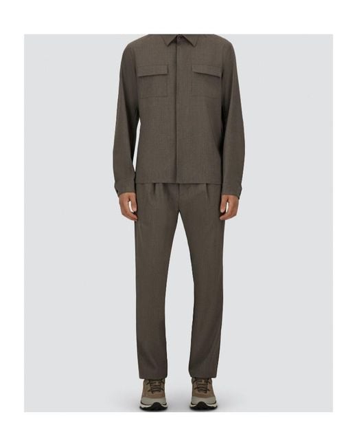 Herno Gray Tailored Regular-Fit Pants for men