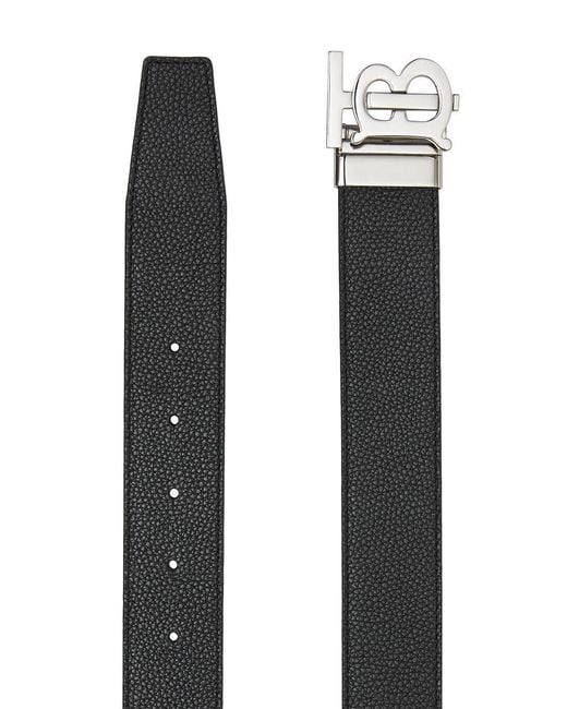 Burberry White Tb Monogram Buckle Reversible Belt for men