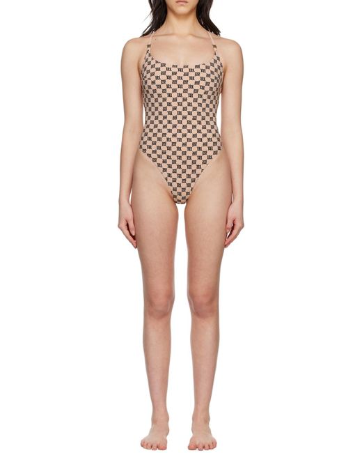 M I S B H V Natural Signature Monogram One Piece Swimsuit