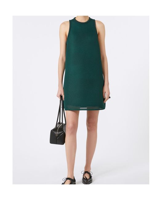 Max Mara Green Didone Mesh Flared Dress