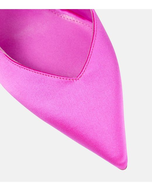 The Attico Pink Venus Embellished Satin Pumps