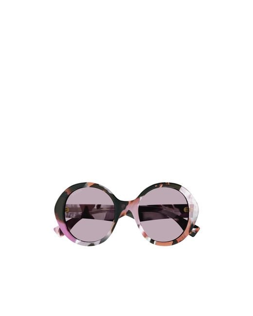 Gucci Purple Eyewear Round Frame Sunglasses