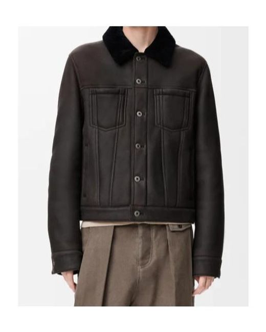 Loewe Black Button Shearling Trucker Jacket
