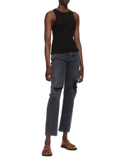 Citizens of Humanity Blue Sleeveless Ribbed Top