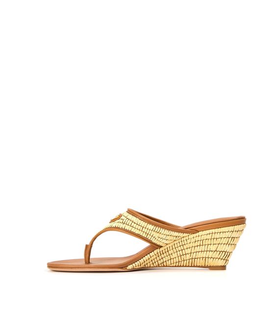 Prada Brown Wedge Slide Sandals