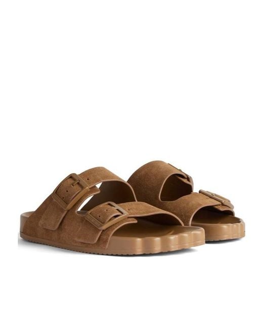 Balenciaga Brown Sunday Buckle Detailed Sandals for men