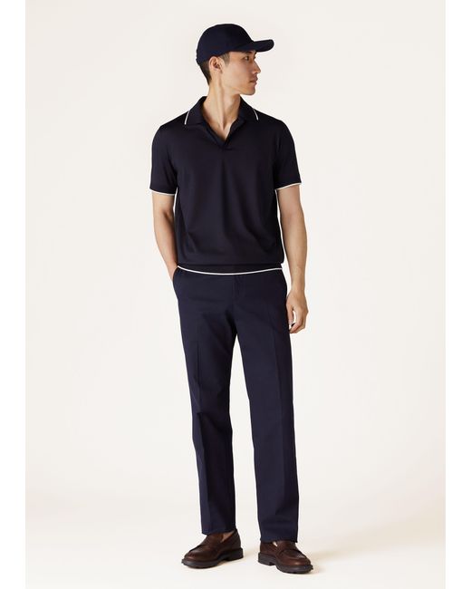 Loro Piana Black Waitaki Polo-Collar T-Shirt for men