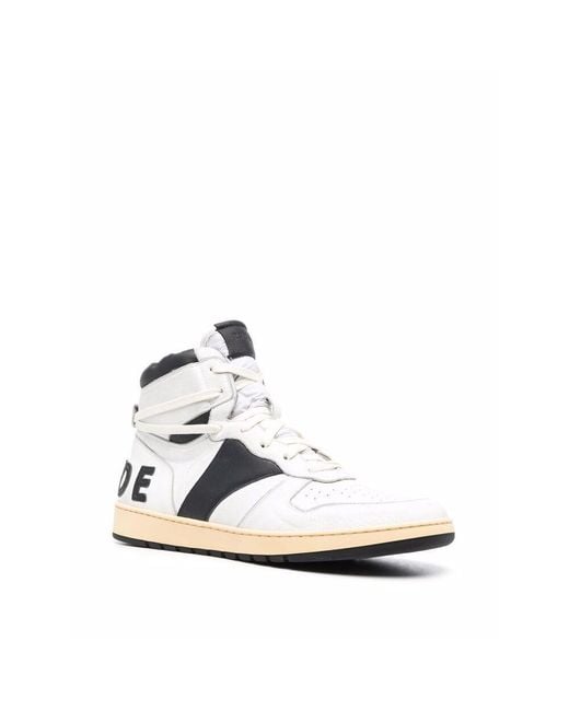 Rhude Metallic High Top Lace-Up Sneakers for men