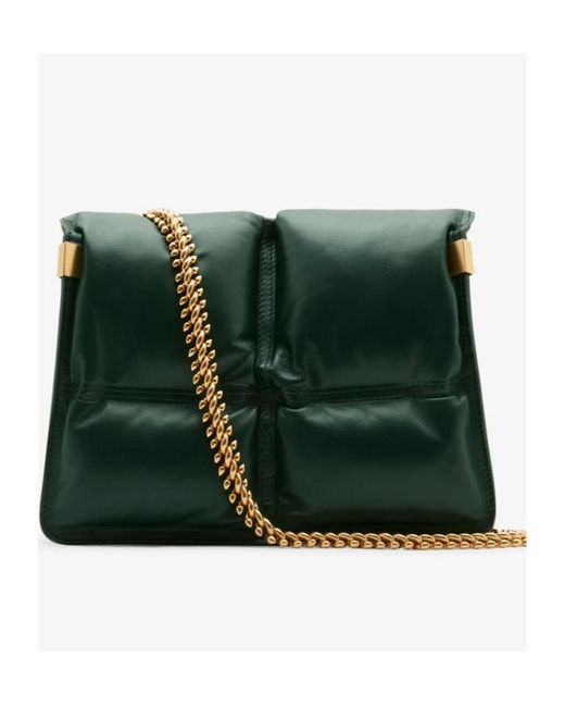 Burberry Green Snip Quilted Chain-Link Crossbody Bag