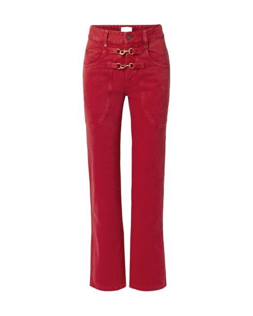 Isabel Marant Red Brinley Jeans