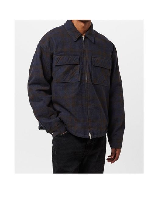Represent Blue Slim-Fit Shirt Jacket for men