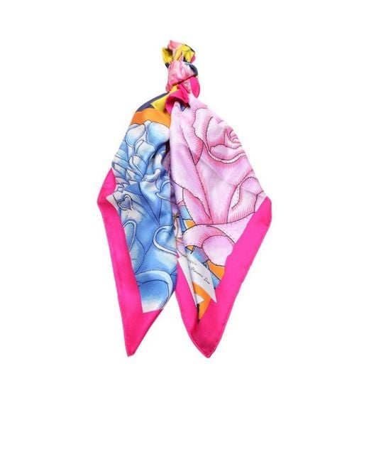 Dior Pink Printed Silk Scarf
