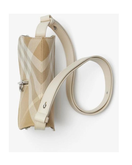 Burberry White Rocking Horse Checked Mini Shoulder Bag