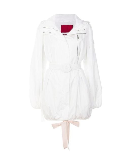 Moncler White Belted Jacket