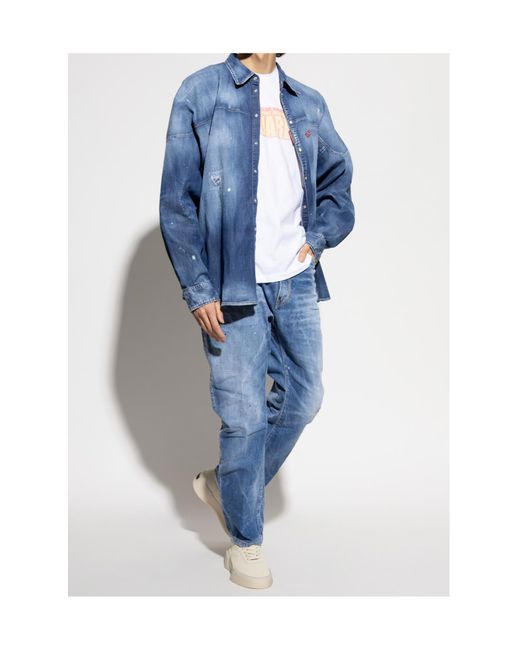 DSquared² Blue Be Cool Be Nice Wash Loose Jeans for men