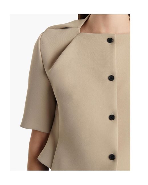 Khaite Natural Franc Pleated Button-Down Jacket