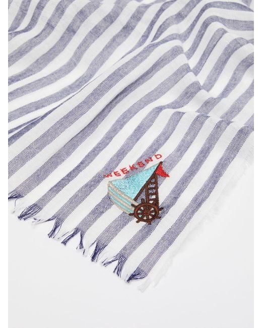 Weekend by Maxmara White Striped Shawl