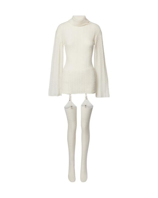 AYA MUSE White Long Sleeve Dress With Socks