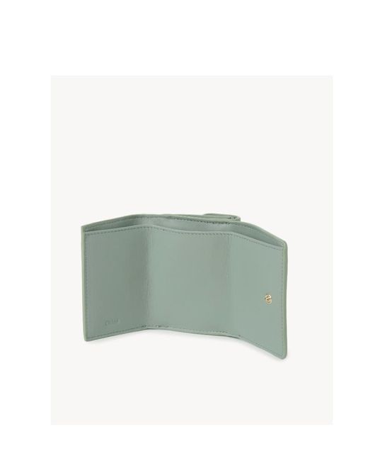 Chloé Green Chloé Sense Mini Trifold Wallet