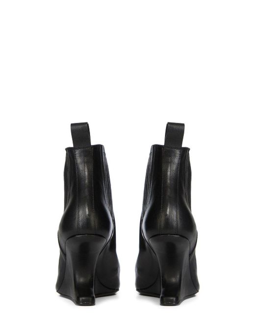 Rick Owens Black Pointed Toe Taco Boots