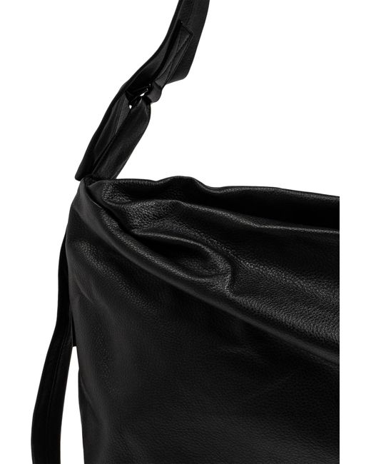 Yohji Yamamoto Black Puff Leather Shoulder Bag for men