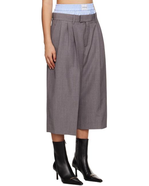 Alexander Wang Gray Layered Tailored Culottes