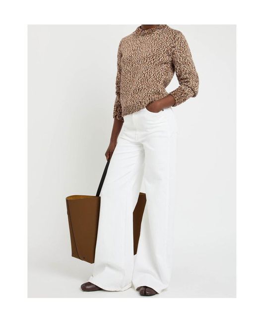 Moncler Brown Chunky Knit Wool Jumper
