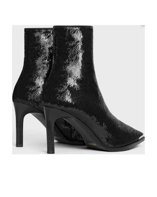 Céline Black Verneuil Ankle Boot With Metal Toe