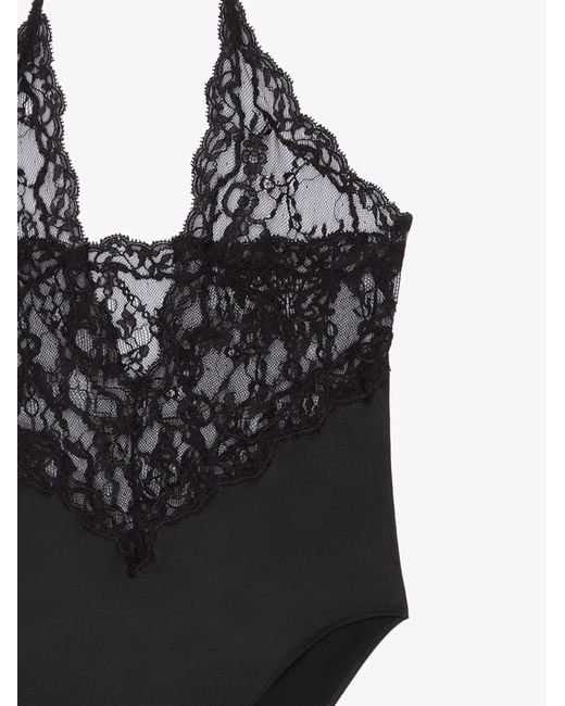 Givenchy Black Chandelier Lace V-Neck Bodysuit