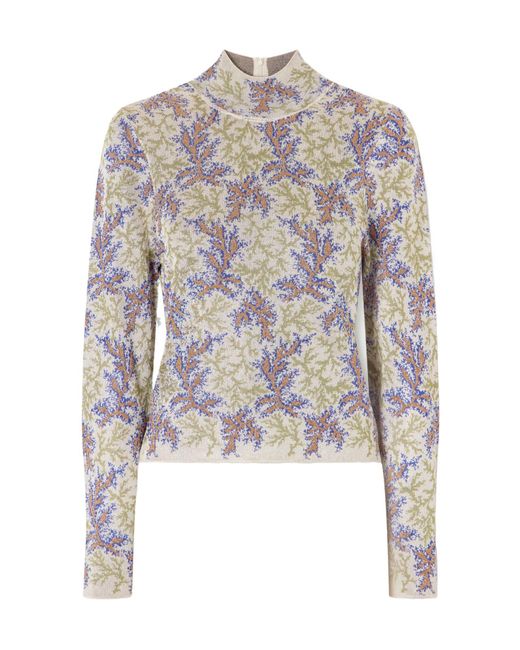 Rabanne White Highneck Longsleeve Knit Top