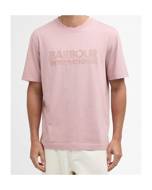 Barbour Pink Logo T-Shirt for men