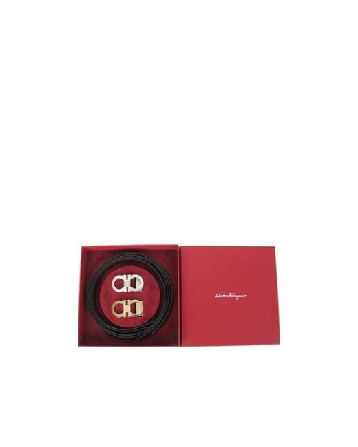Ferragamo Red Double-Sided Logo Belt for men