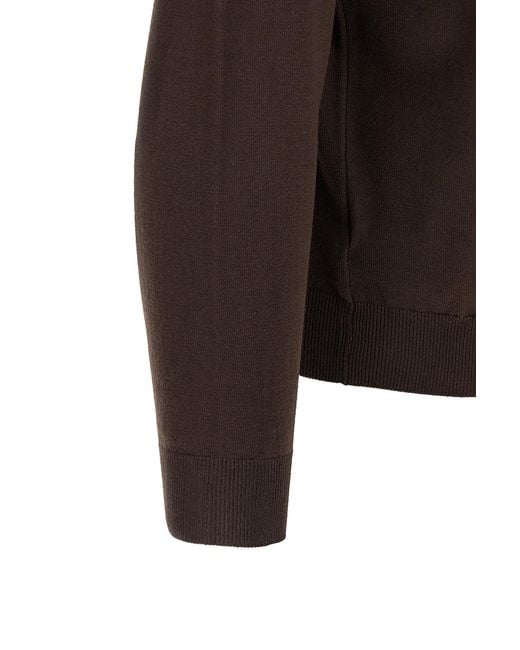 Zanone Brown Long Sleeve Polo Shirt for men
