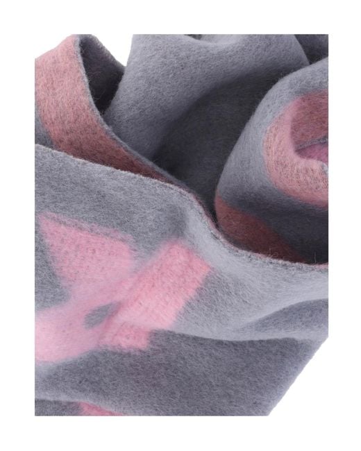 Marni Purple Striped Fringed Scarf