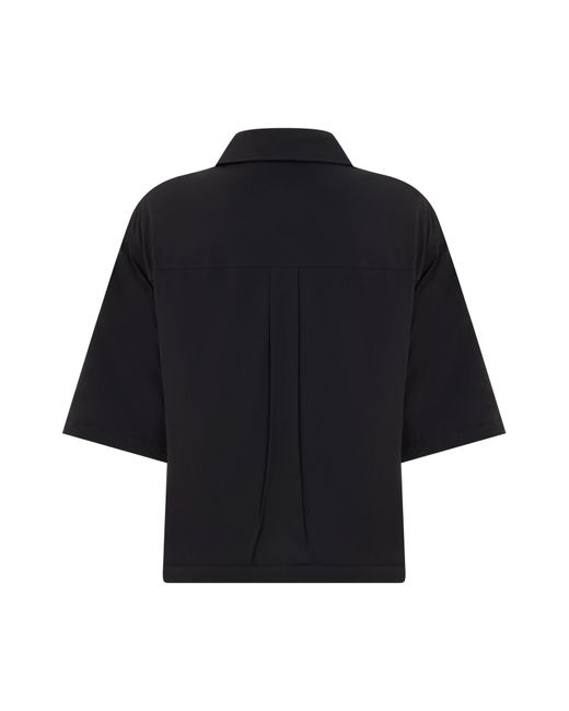 Herno Blue Boxy Three-Quarter Sleeve Buttoned Jacket