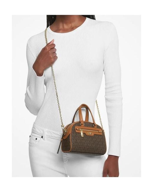 Michael Kors Brown Michael Williamsburg Logo Plaque Extra-Small Crossbody Bag