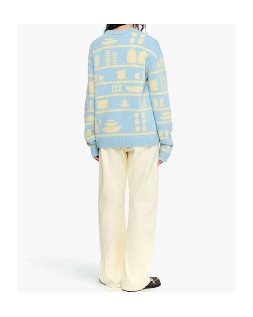 J.W. Anderson Blue Crockery-Jacquard Jumper