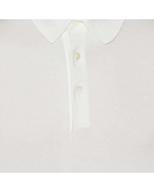 Zegna White Short Sleeved Polo Shirt for men