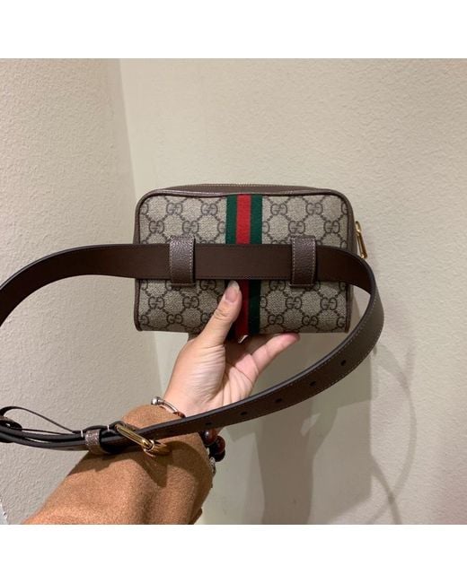 Gucci Brown Ophidia Gg Supreme Small Belt Bag Bag