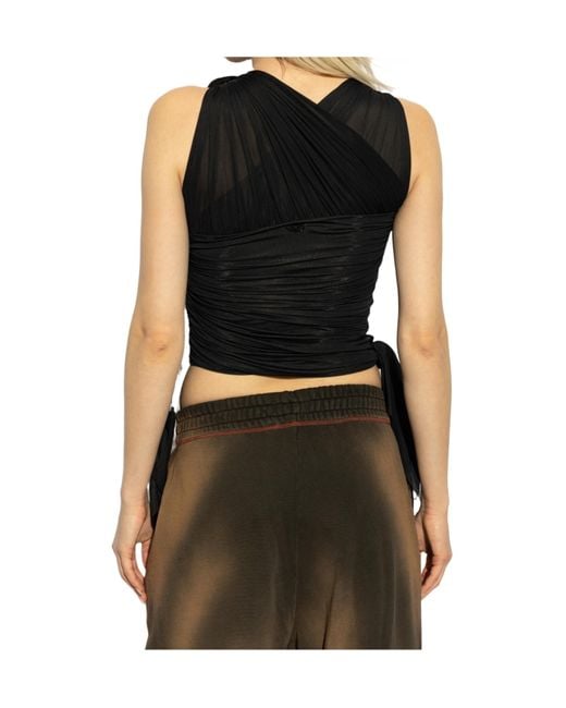 DIESEL Black T-Persea-Plain Draped Top