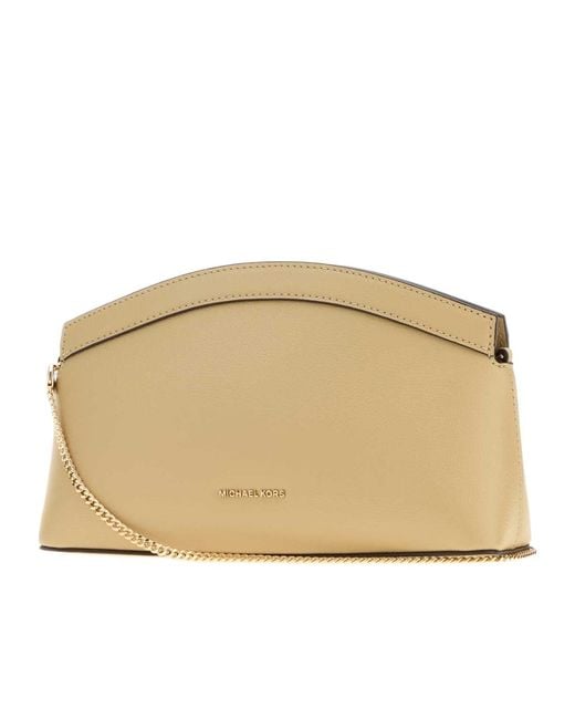 MICHAEL Michael Kors Natural Athena Dome Chain Clutch Bag
