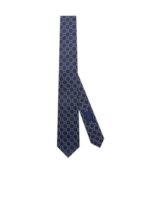 Gucci Blue Horsebit Pattern Tie for men