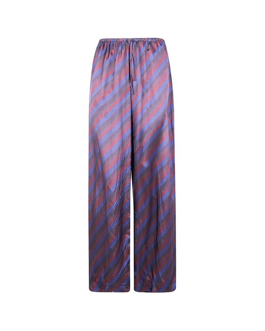 Dries Van Noten Purple 'Puvis Bis Long 2256' Stripe Printed Trousers