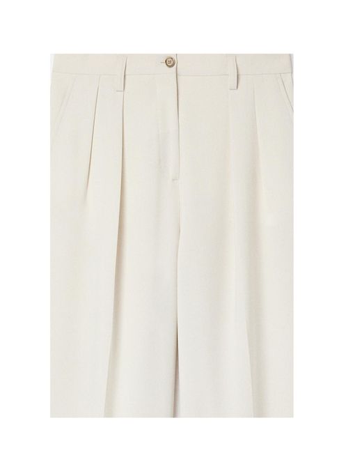 Filippa K White Pleated Wide-Leg Pants