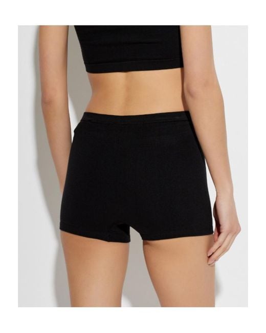 MM6 by Maison Margiela Black Elastic-Waist Shorts