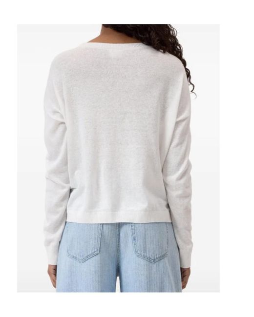 Closed White Crew-Neck Long-Sleeves Sweatshirt